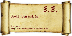 Bódi Barnabás névjegykártya