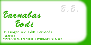 barnabas bodi business card