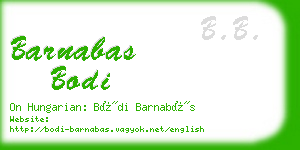 barnabas bodi business card